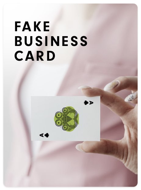 Fake business card